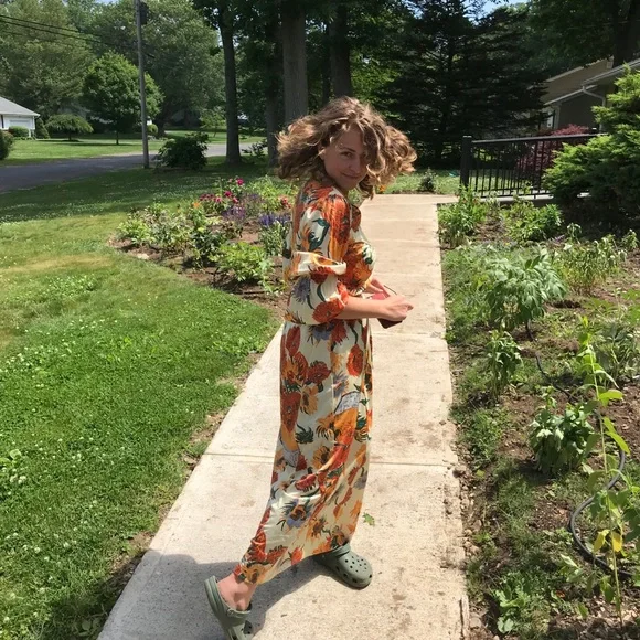 Vintage 1970s Van Gogh art print dress - Picture 9 of 15